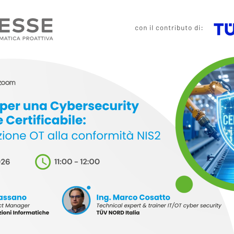 Roadmap per una Cybersecurity Industriale Certificabile: webinar con il contributo di TÜV NORD Italia